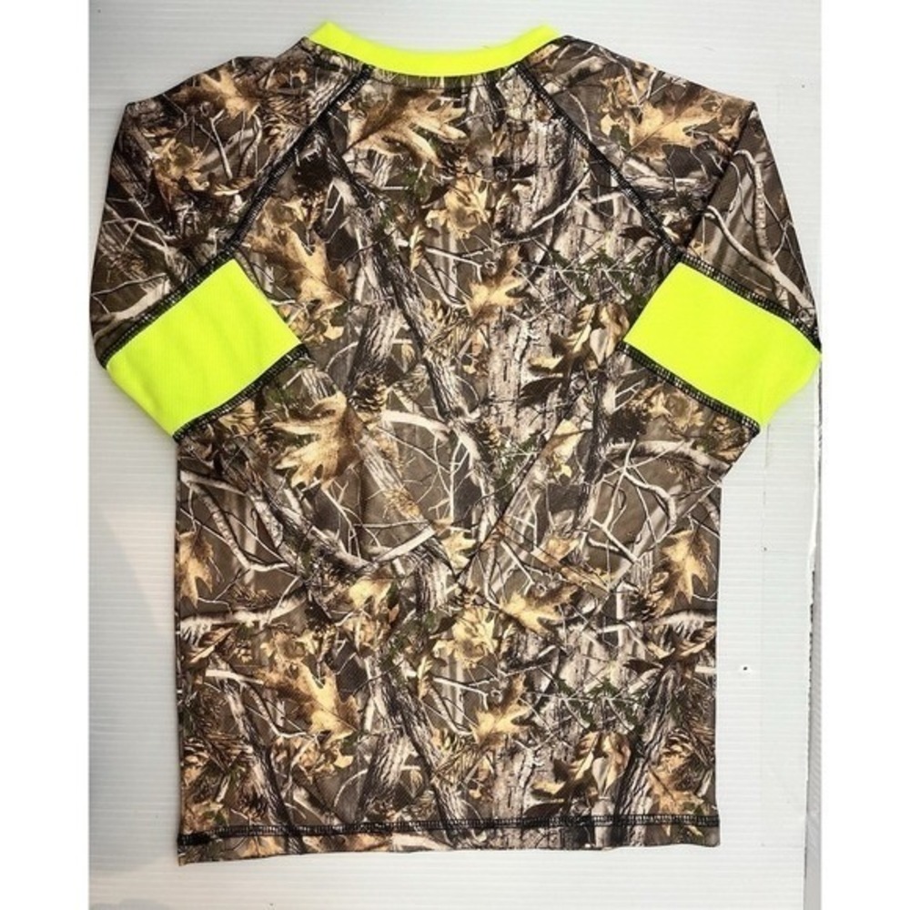 RBX Kids Long Sleeve Shirt Camo Performance Neon Trim Size M 5-6 - Picture 2 of 7